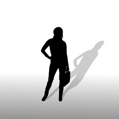 Vector silhouette of businesswoman.