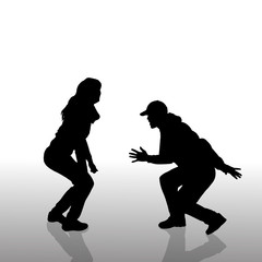 Vector silhouette of a couple.