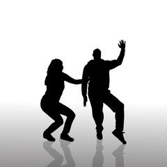 Vector silhouette of a couple.