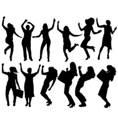 Vector silhouette of a businesswoman.