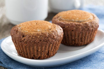 chocolate cakes with fillings, close-up