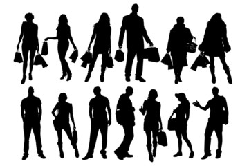Vector silhouette of a people.