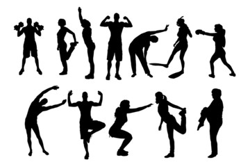 Vector silhouettes of different people.