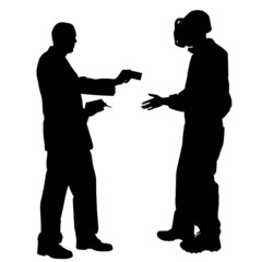 Vector silhouette of couple.