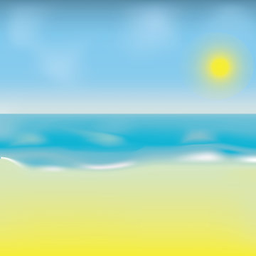 Illustration of the sunny beach. Raster