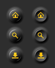 black buttons download, home and search