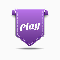 Play Purple Label Icon Vector Design