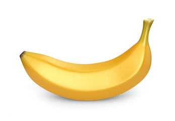 Banana fruit, 3D icon. Illustration isolated on white background