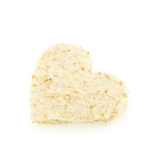 Fototapeta na wymiar Bread in heart shape isolated on white background