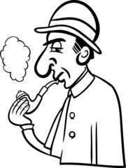 Obraz premium detective cartoon coloring book