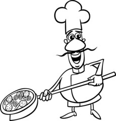 italian cook cartoon coloring page