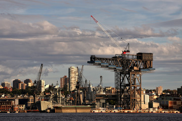 Hammerhead crane at Garden Island naval base 