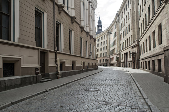 Deserted City Street. Europe.