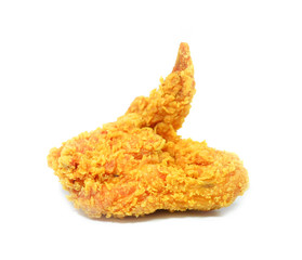 Golden brown fried chicken wing