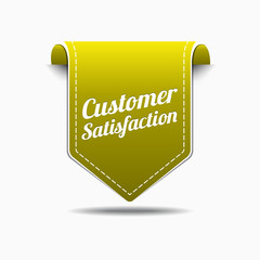Customer Satisfaction Yellow Label Icon Vector Design