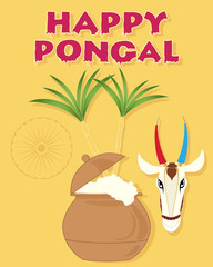 Naklejka premium happy pongal