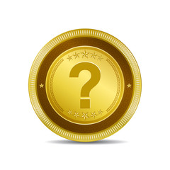 Help Circular Vector Gold Web Icon Button