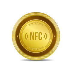 NFC Circular Vector Gold Web Icon Button