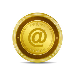 AT Circular Vector Gold Web Icon Button