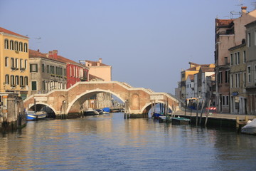 le canal de Cannaregio et le pont des trois arches