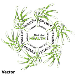 Vector conceptual health word cloud