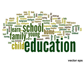 Vector conceptual education word cloud