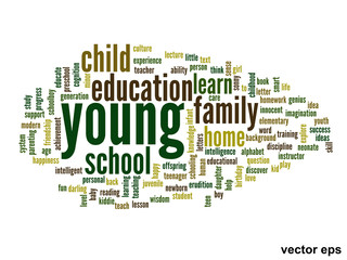 Vector conceptual  education word cloud