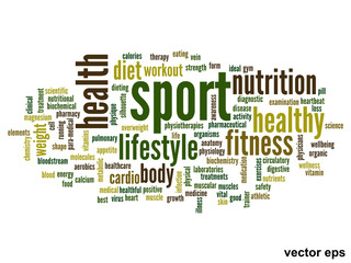 Vector conceptual health word cloud
