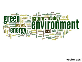 Vector conceptual ecology word cloud