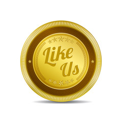 Glossy Like Us Vector Icon Button
