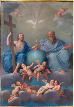 Bologna - Holy Trinity paint from church Chiesa Corpus Christi.