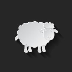 Abstract paper sheep with shadow