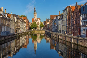 Printed roller blinds Brugges Brugge - Canal and  the Burghers lodge building in morning