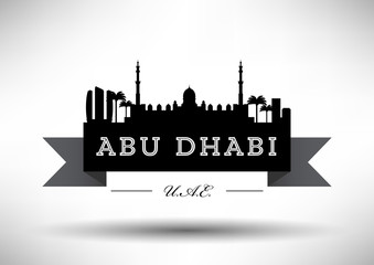 City of Abu Dhabi Typographic Skyline Design