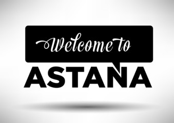 City of Astana Typographic Skyline Design