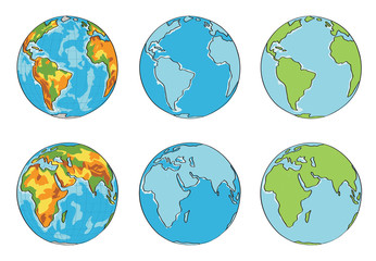 Earth illustration with different colors vector