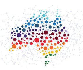Australia abstract background with dot connection vector © shooarts