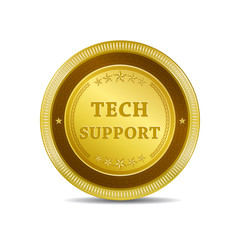 Tech Support Glossy Shiny Circular Vector Button