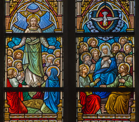 Fototapeta na wymiar Brugge - Ascension of Jesus and Pentecost scene