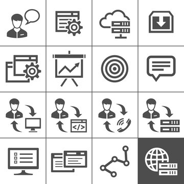 Outsourcing icons set - Simplus series