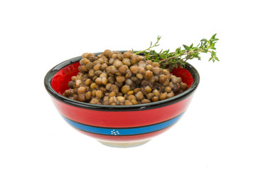 Backed lentils