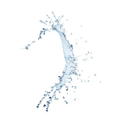 Obraz premium Close up of clean water splash and water drops, isolated
