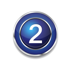 2 Number Circular Vector Blue Web Icon Button