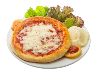 Pizza with tomato and cheese