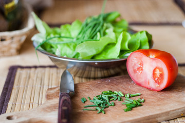Vegetables on a table