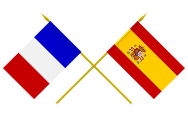 Flags, France and Spain