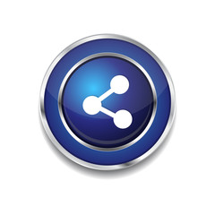 Social Blue Vector Icon Button