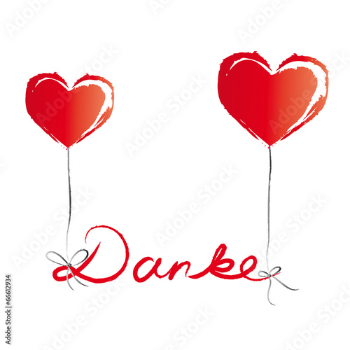 "Schriftzug Danke und zwei Herzen" Stockfotos und lizenzfreie Vektoren