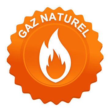 gaz naturel sur bouton web dent&eacute; orange