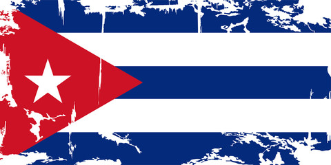 Cuban grunge flag. Vector illustration